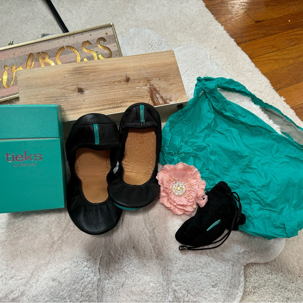 Tieks With Box, Bag, Flower etc